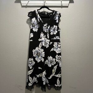 Karl Legerfeld Paris Black Floral Dress
